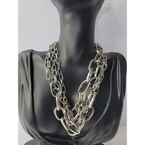 New Lane Bryant Necklace Chain Opera Flapper Silver Tone Jewelry Costume